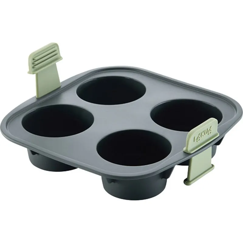Compra MOLDE MUFFINS SILICONA 4 CAVIDADES GRIS 20X20X6,4CM LEKUE 890246 al mejor precio