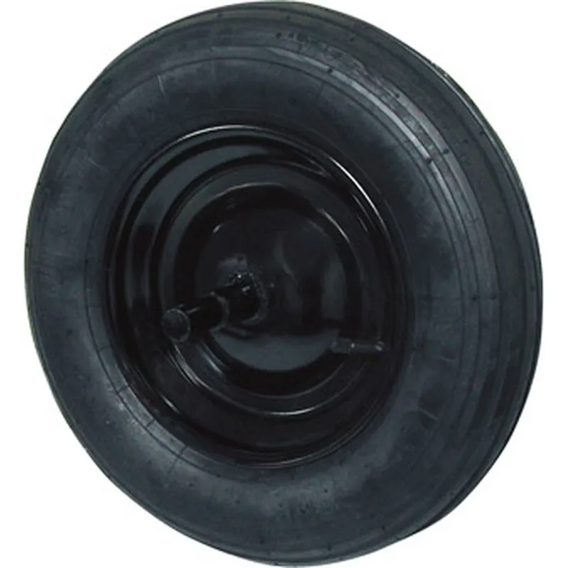 Compra RUEDA CARRETILLA OBRA diametro35CM EJE 10CM NEGRA BUECASA 460059 al mejor precio