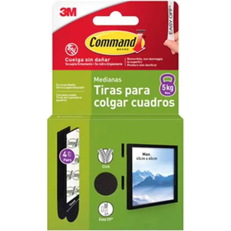 Compra TIRAS ADHESIVAS PARA CUADROS MEDIANA NEGRA COMMAND 7100337123 al mejor precio