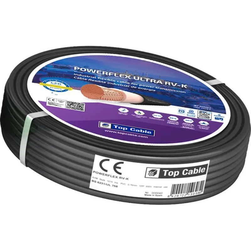 Compra CABLE MANGUERA DE 1KW RVK 4G 2,5MM 100MT NEGRO BRICABLE 3304002MR100 al mejor precio