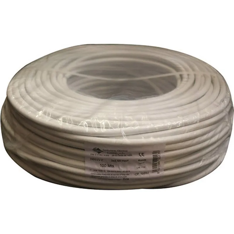 Compra CABLE MANGUERA 500V H05VV-F 4G 2,5MM 75MT BLANCO BRICABLE 0904002MBP75 al mejor precio