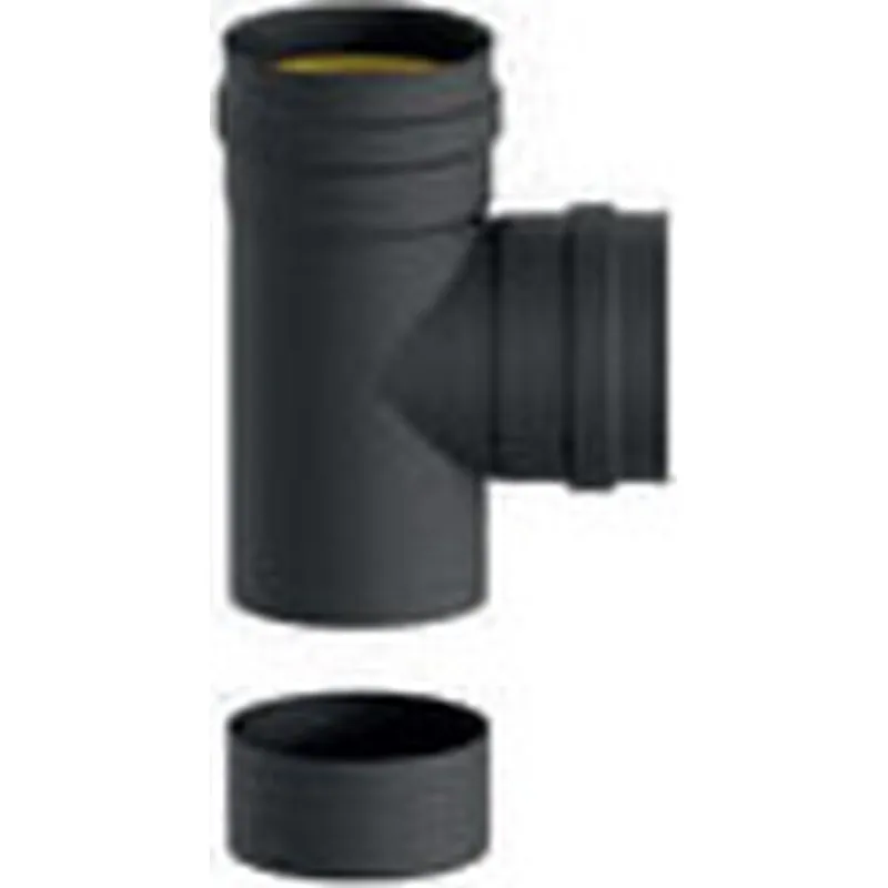 Compra TE CON TAPA PARED ESTUFA PELLET SIMPLE VITRIFICADO MATE diametro80 MM TT90VM80 al mejor precio