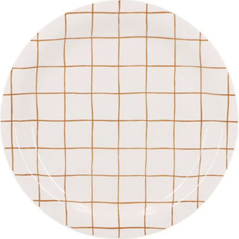 Compra PLATO LLANO CUADROS AMARILLO 27CM D'CASA 308116 al mejor precio