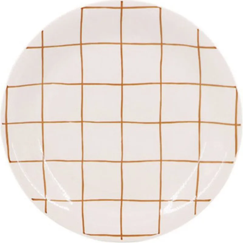 Compra PLATO POSTRE CUADROS AMARILLO 19CM D'CASA 308114 al mejor precio