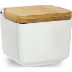 SALERO PORCELANA TAPA BAMBU...