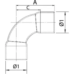 Compra CURVA COBRE 90º H-H 5002A diametro 22 MM 10 UDS STH F072022 al mejor precio