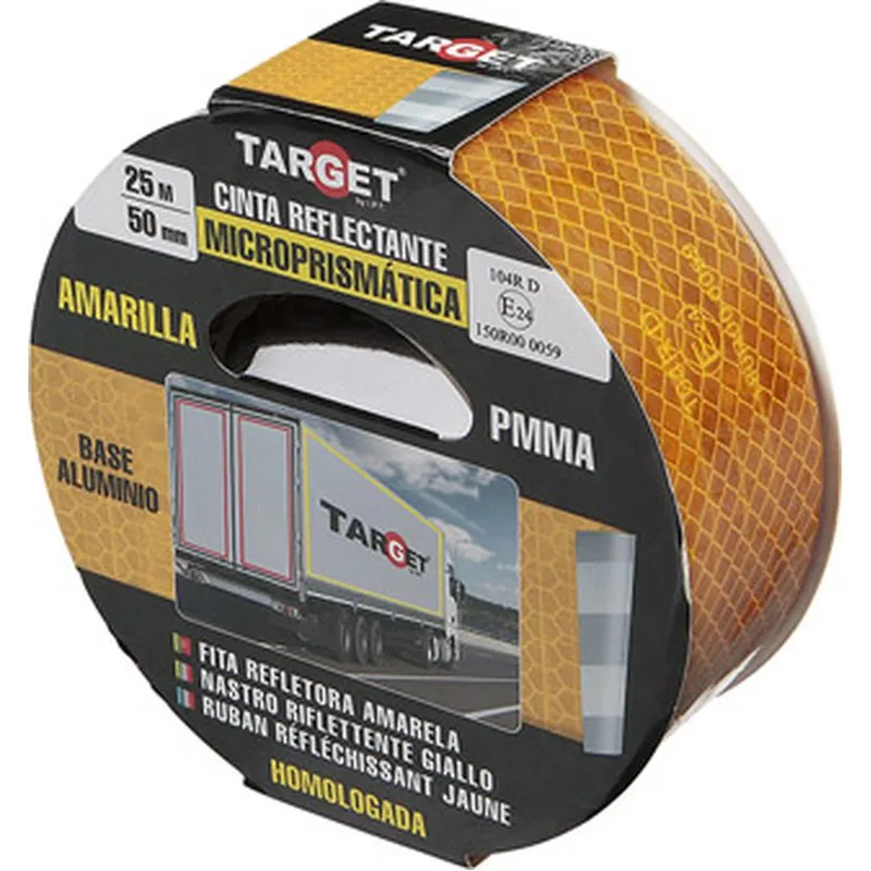 Compra CINTA ADHESIVA SEÑALIZACIÓN REFLECTANTE 25MTX50MM AMARILLA CON BASE DE ALUMINIO TARGET CRA2550HAL al mejor precio