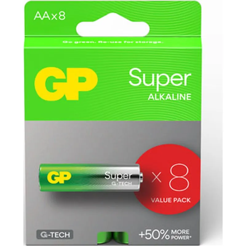 Compra PILA ALCALINA SUPER LR6 AA 8 UNID GENERAL DE PILAS LR06-B8 GP al mejor precio