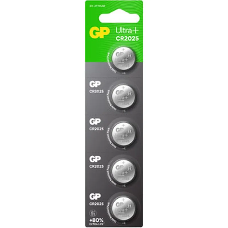 Compra PILA BOTON LITIO CR 2025 3V 5 UNID GENERAL DE PILAS CR2025-B5 GP al mejor precio