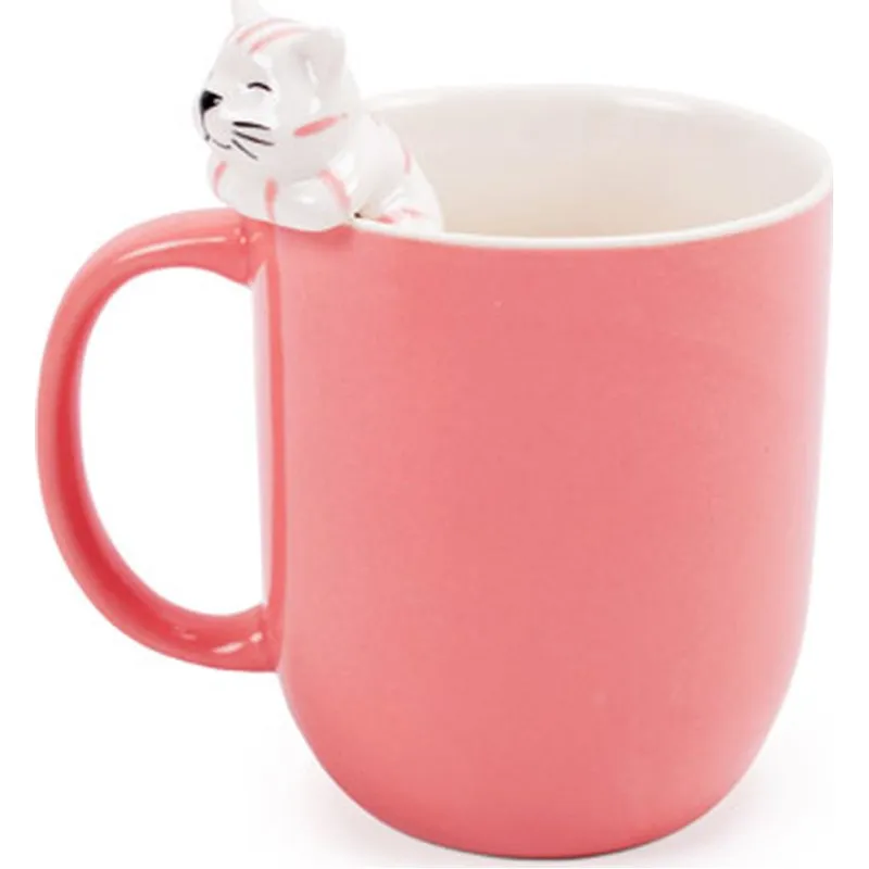Compra MUG CERAMICA GATO ROSA 0,39CL 8,6X12,4X12,6CM VERSA 22580055 al mejor precio