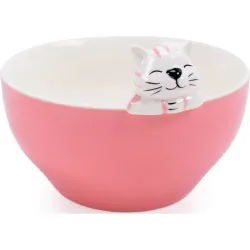 BOL CERAMICA GATO ROSA...