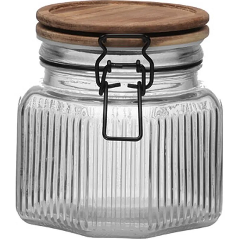 Compra BOTE CRISTAL TAPA ACACIA 0,8L VERSA 22500063 al mejor precio