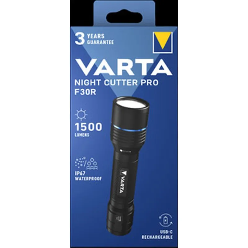 Compra LINTERNA LED RECARGABLE NIGHT CUTTER PRO F30R 1500LM IP67 USB C VARTA 18921101111 al mejor precio