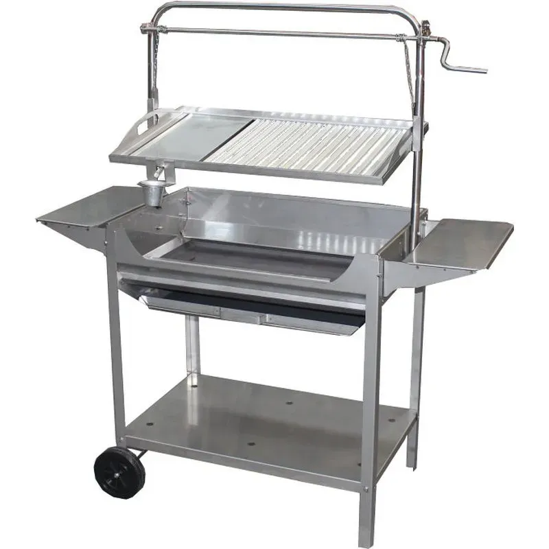 BARBACOA TOCHA PARRILLA PLANCHA REGULABLE INOX 124X50X140CM 0209010