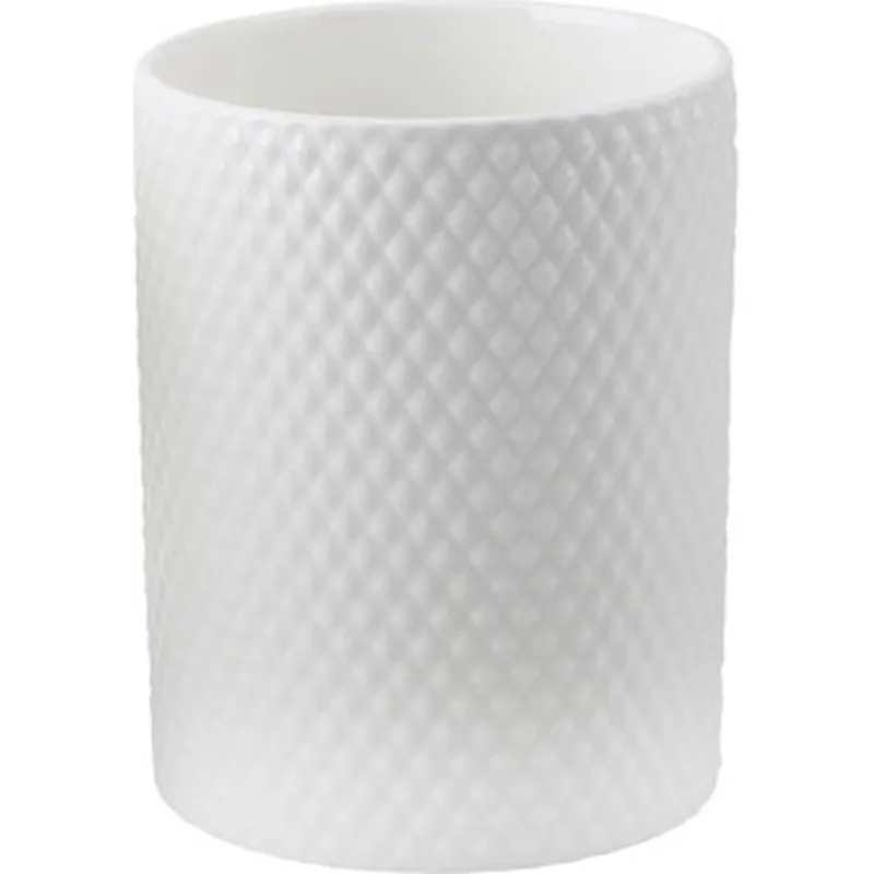 Compra BOTE PORCELANA GRABADA UTENSILIOS COCINA BLANCO ROMBOS D'CASA 312614 al mejor precio