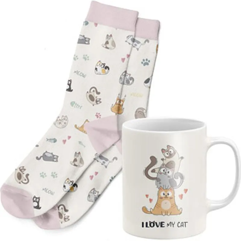 Compra TAZA 300ML + CALCETIN T.38-42 SET REGALO GATOS D'CASA 27761139 al mejor precio