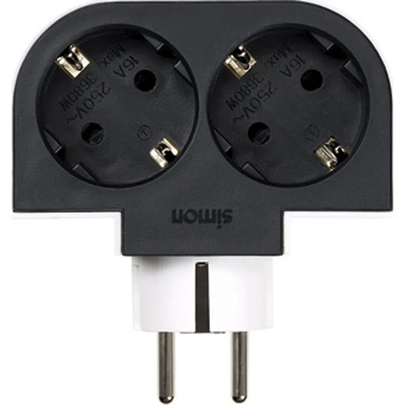 Compra ADAPTADOR GIRATORIO 2 TOMAS BLANCO 16A 250V SIMON CL610308 al mejor precio