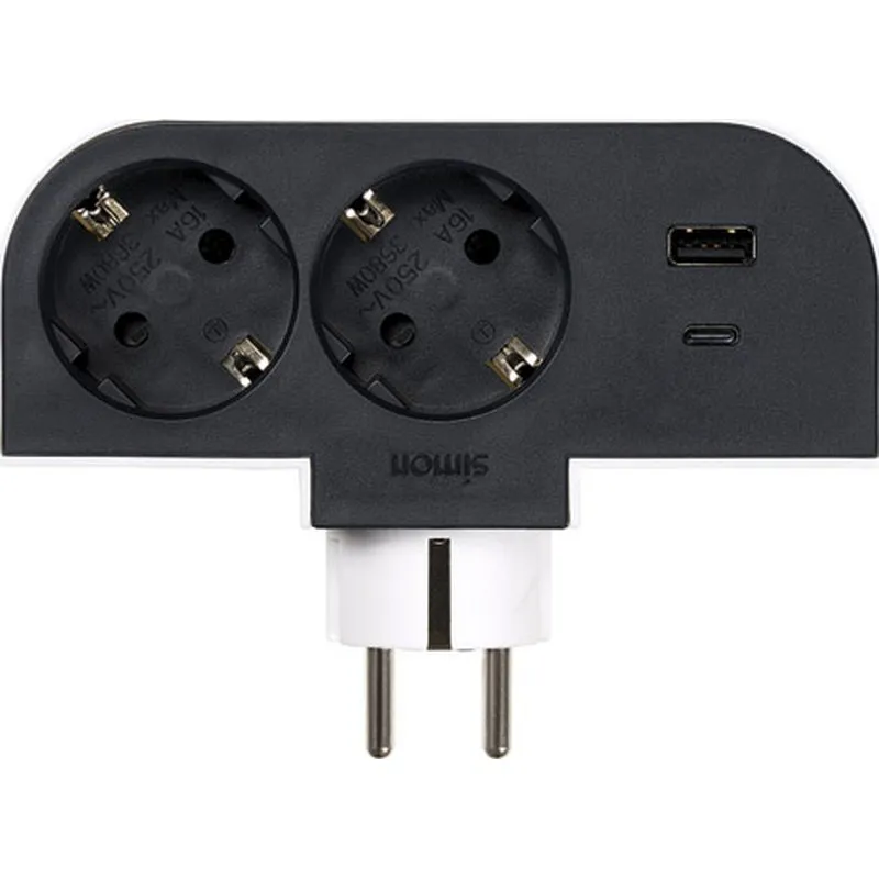 Compra ADAPTADOR GIRATORIO 2 TOMAS USBA+USBC BLANCO 30W SIMON CL610311 al mejor precio