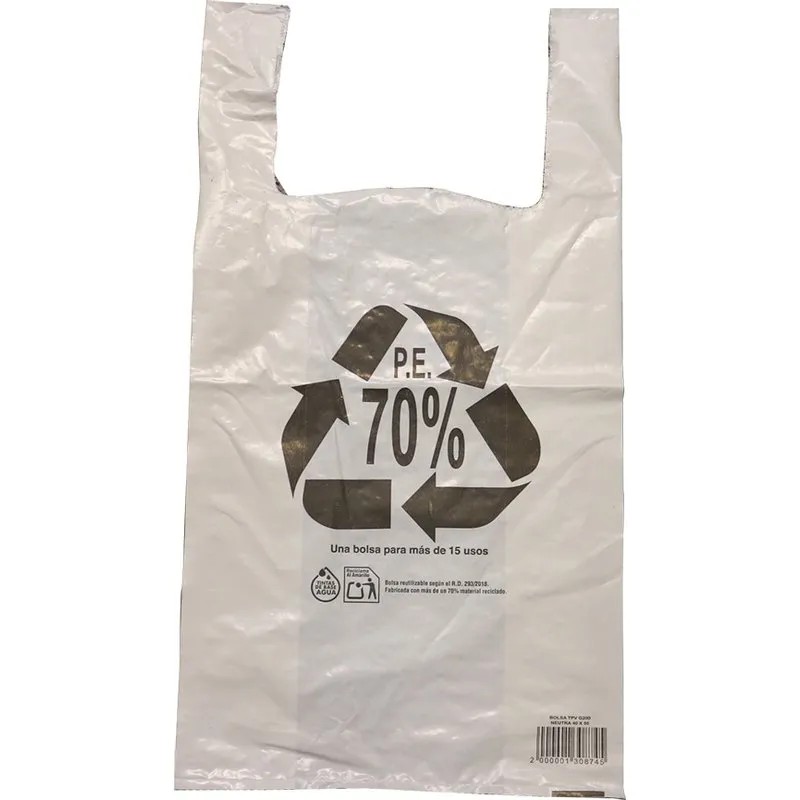 BOLSA PUNTO DE VENTA 35X45CM NEUTRA CAMISETA GALGA 200 100 PZ PLASTICOS BALTASAR NEUTRA 35X45