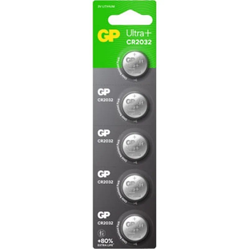 PILA LITIO BOTON CR 2032 3V 5 UNID GENERAL DE PILAS CR2032-B5 GP