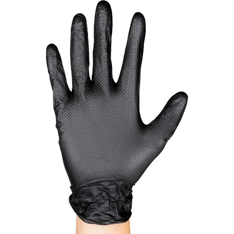 Compra GUANTE DESECHABLE NITRILO DIAMANTADO NEGRO 100 UDS TALLA L JBM 54178 al mejor precio