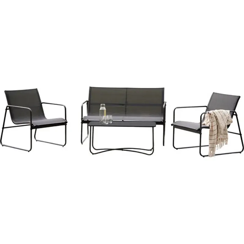 CONJUNTO CAFE ACERO TEXTILENE NEGRO SCHOU 52990
