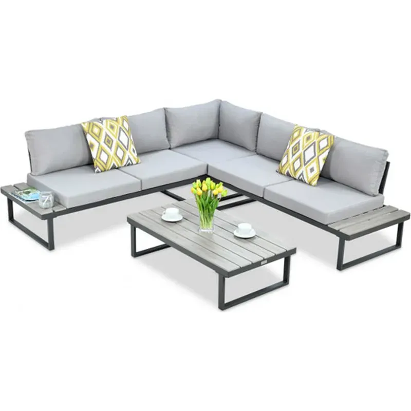 CONJUNTO RINCONERO ACERO CON MESA BAJA NAPOLES IMPORT 572388