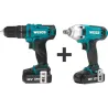 Compra ATORNILLADOR IMPACTO+TALADRO A BATERIA 180NM + 30NM 2 BATERIAS 2.0AH + CARGADOR WESCO WS1402K al mejor precio