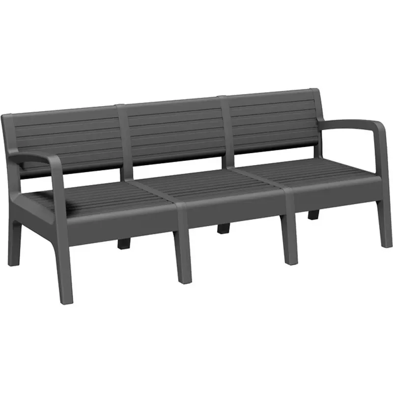 BANCO JARDIN RESINA 3 PLAZAS MIAMI GRAFITO SHAF 55485