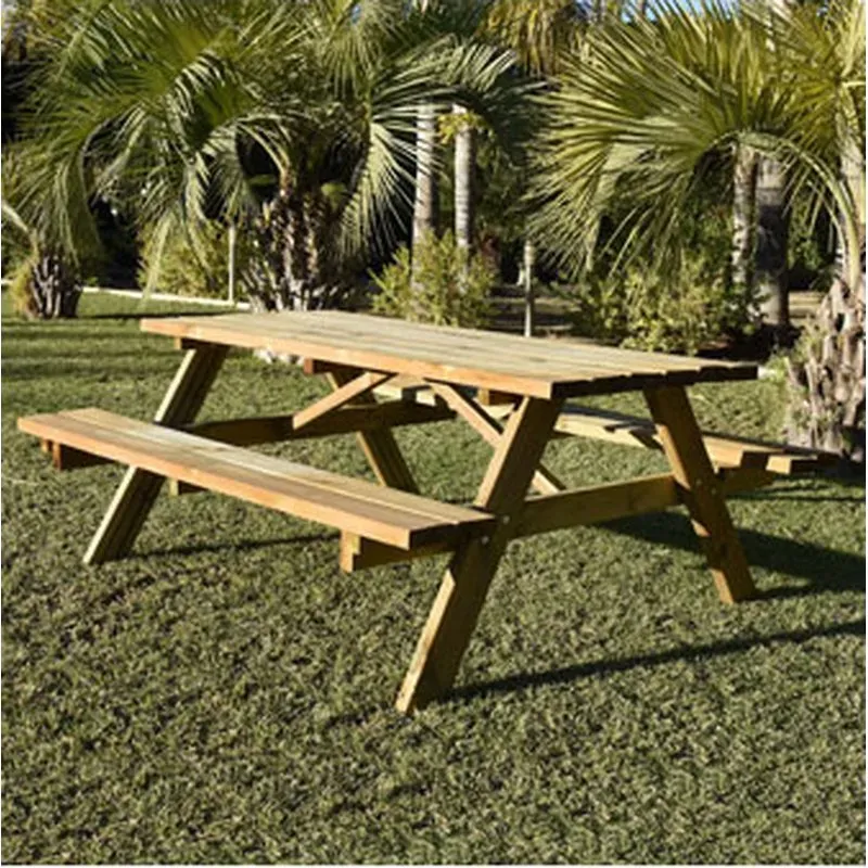 MESA PICNIC CLASICA BANCOS ABATIBLES 117X152X71CM FAURA 60050