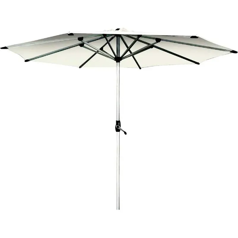 PARASOL ALUMINIO BLANCO CON MANIVELA 3M TUBO 48MM 500599