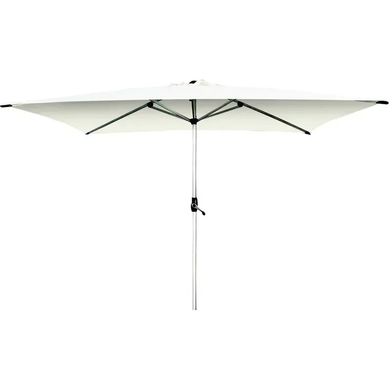 PARASOL ALUMINIO BLANCO CON MANIVELA 2X3M TUBO 48MM 500600