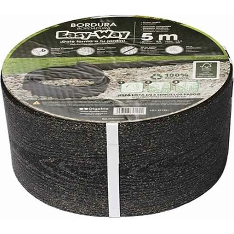 BORDURA EASY-WAY COMPOSITE 5M 13,5CM NEGRO 6 ESTACAS DIGEBIS SOE00107