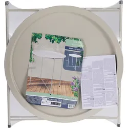 MESA AUXILIAR ACERO diametro 47CM BEIGE IMPORT X65300020