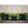 CONJUNTO RATAN RESINA AZORES TETE A TETE ANTRACITA SP. BERNER 55525