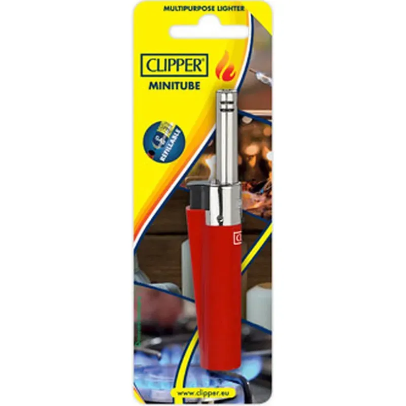 ENCENDEDOR COCINA RECARGABLE MINI TUBE SOLID BRANDED BLISTER CLIPPER MTM1L118BC