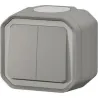CONMUTADOR SUPERFICIE DOBLE GRIS IP55 NEW PLEXO LEGRAND 069715LE