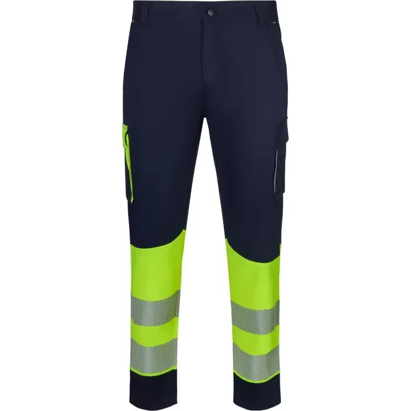 PANTALON ALTA VISIBILIDAD STRETCH CINTA SEGMENTADA NAVY/AMARILLO TALLA M VELILLA 303032S_61/20_M