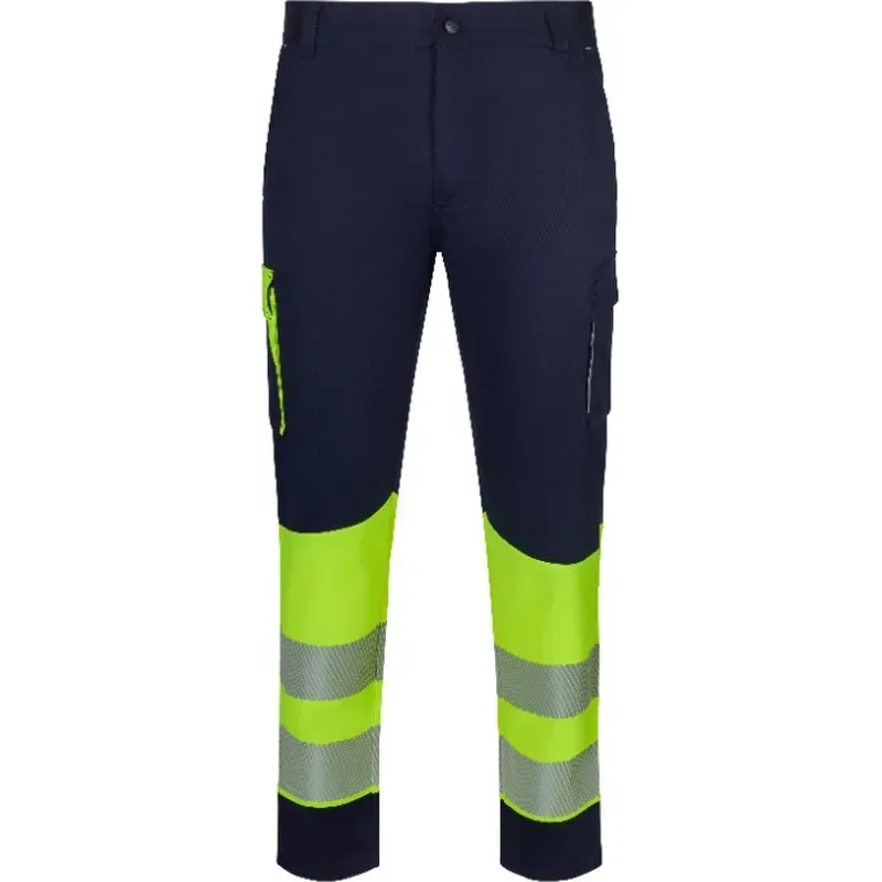 PANTALON ALTA VISIBILIDAD STRETCH CINTA SEGMENTADA NAVY/AMARILLO TALLA L VELILLA 303032S_61/20_L