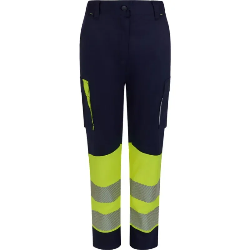 PANTALON ALTA VISIBILIDAD STRETCH CINTA SEGMENTADA NAVY/AMARILLO TALLA L MUJER VELILLA 303032SW_61/20_L