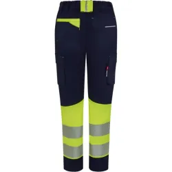 PANTALON ALTA VISIBILIDAD STRETCH CINTA SEGMENTADA NAVY/AMARILLO TALLA XL MUJER VELILLA 303032SW_61/20_XL