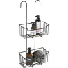 CESTO DOBLE PARA LA DUCHA DE ACERO INOXIDABLE NEGRO SERIE MILO WENKO 25936100