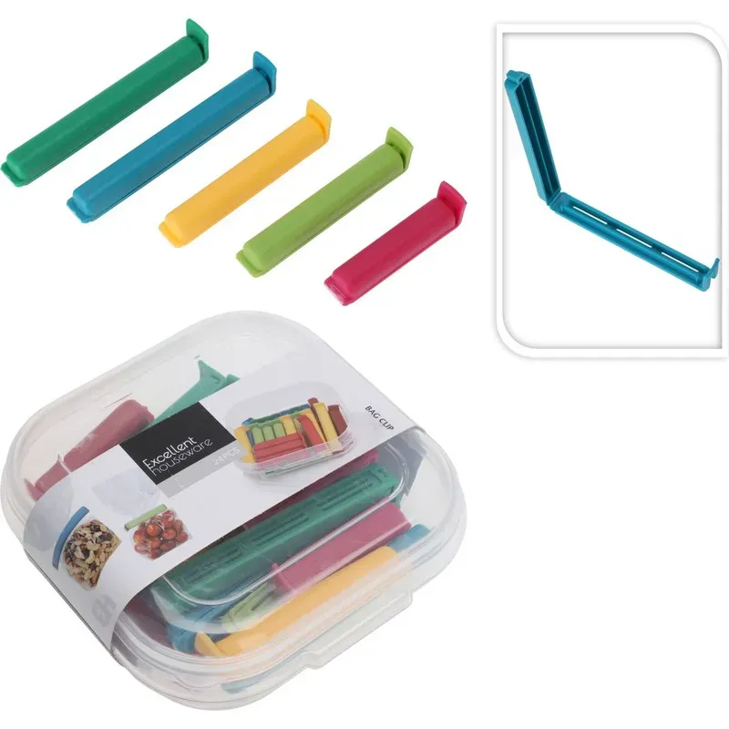 CLIPS CIERRABOLSAS SET 3 MEDIDAS EN CONTENEDOR 24 PZS SURTIDAS KOOPMAN 101003630