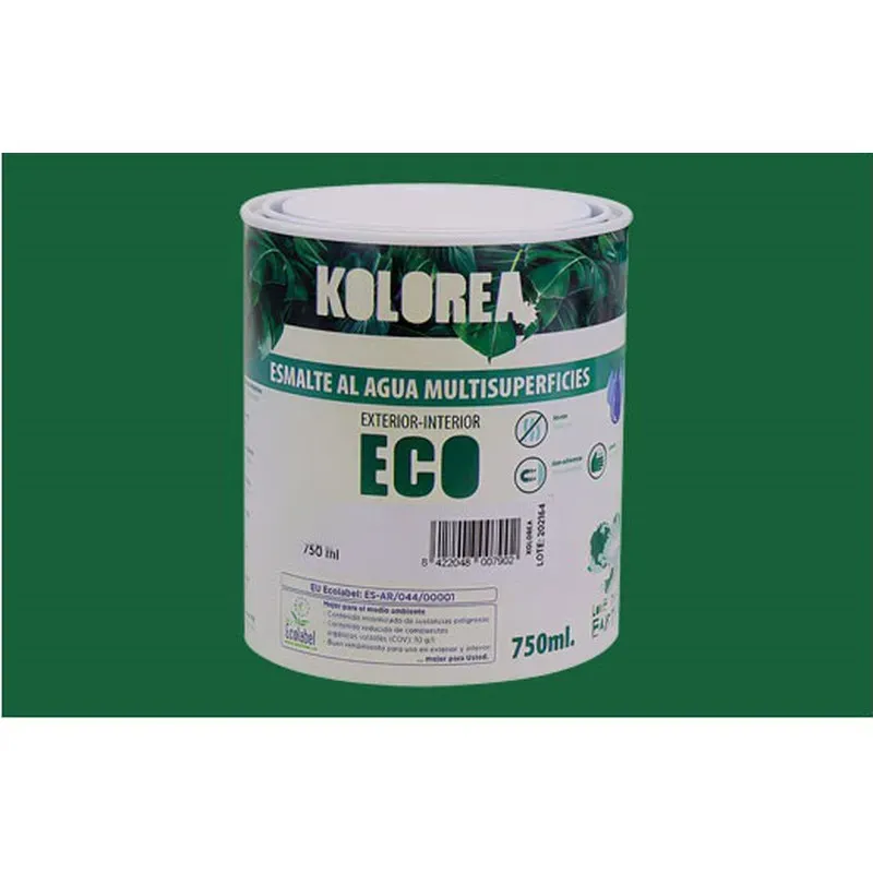ESMALTE AL AGUA ECO SATINADO 750 ML VERDE HIERBA KOLOREA KES-23-750ML/06267