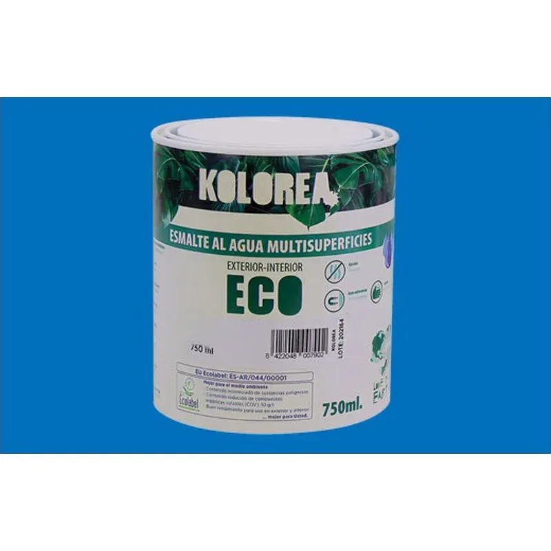 ESMALTE AL AGUA ECO SATINADO 750 ML AZUL LUMINOSO KOLOREA KES-22-750ML/06265