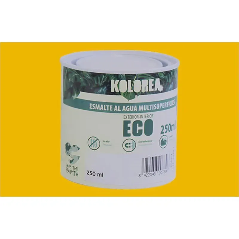 ESMALTE AL AGUA ECO SATINADO 750 ML AMARILLO REAL KOLOREA KES-19-750ML/06259