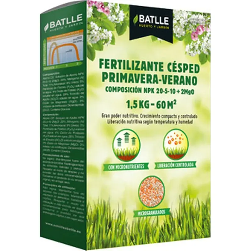 FERTILIZANTE PARA CESPED PRIMAVERA-VERANO 1,5K BATLLE 710720UNID