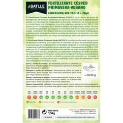 FERTILIZANTE PARA CESPED PRIMAVERA-VERANO 1,5K BATLLE 710720UNID