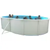 PISCINA ACERO OVALADA CON COLUMNAS 550X336X120CM QP PTC303