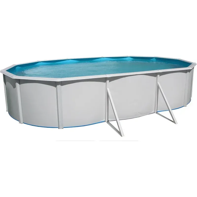 PISCINA ACERO OVALADA CON COLUMNAS 640X336X120CM QP PTC502